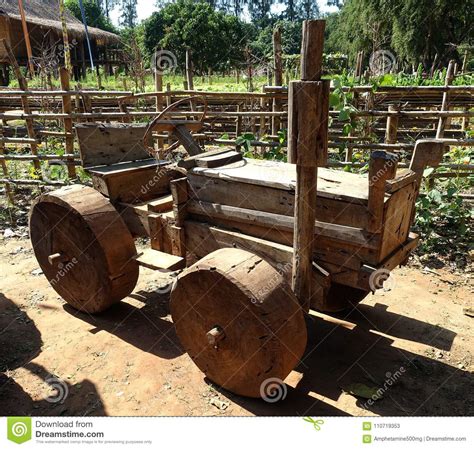 Wooden Tractor Model stock image. Image of climb, craftsmanship - 110719353