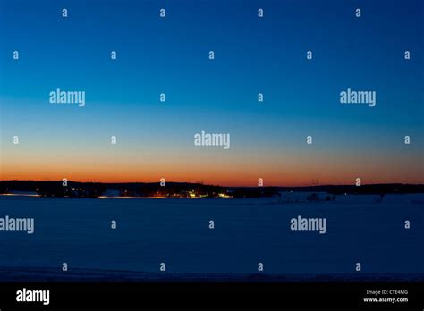 Beautiful civil twilight just after sunset in Western Finland Stock Photo - Alamy