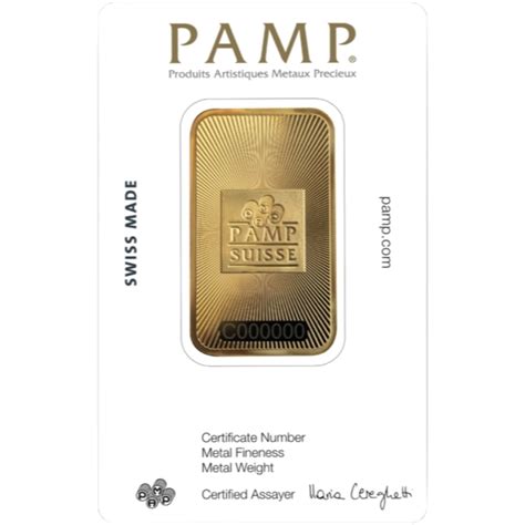 1 Ounce Pamp Suisse Gold Bar (New Design) - Miles Franklin