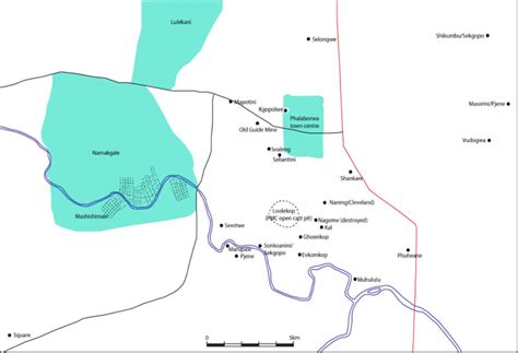 4 Map showing the location of sites in Phalaborwa and the adjacent ...