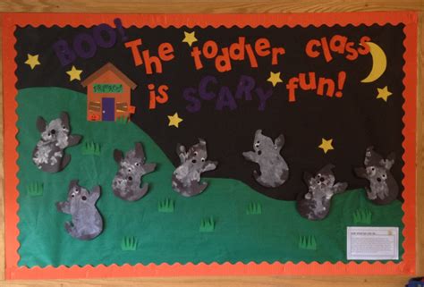 Toddler classroom Halloween bulletin board | Halloween bulletin boards, Halloween preschool ...
