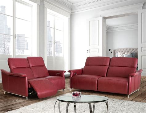 The Ria Recliners shown here in deep red leather, are the perfect combination of comfort and ...