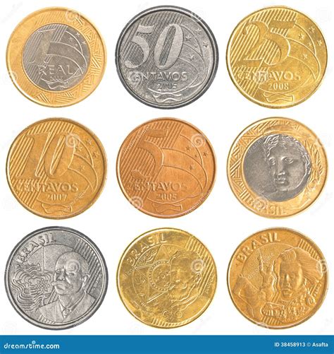 Sistema De Circulación De La Colección De Monedas Del Brasil Imagen de ...