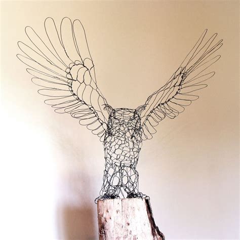 Wire Sculpture Great Horned Owl - front | wire sculpture by … | Flickr ...