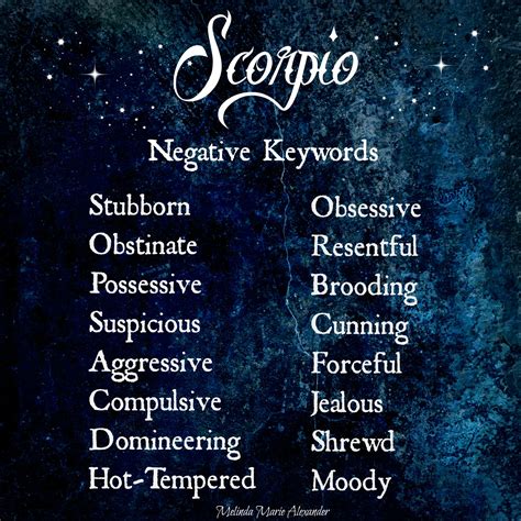 Scorpio Personality Traits List