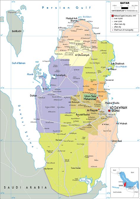 Qatar Map (Political) - Worldometer