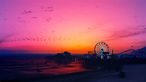 Download wallpaper 3840x2160 ferris wheel, sunset, gta 5, nature, video game 4k wallpaper, uhd ...