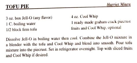 Tofu Pie — Kau Kau Chronicles