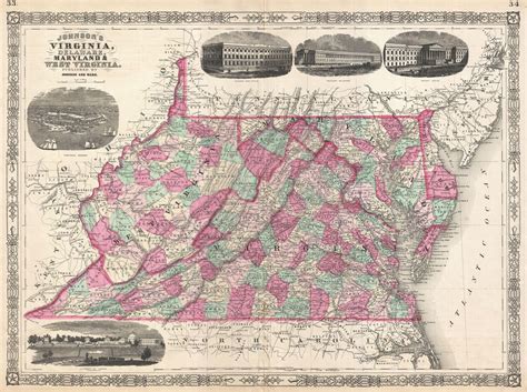 File:1866 Johnson Map of Virginia, West Virginia, Maryland and Delaware - Geographicus ...