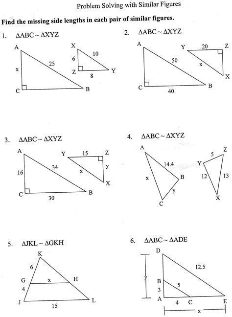 Finding Scale Factor Worksheet