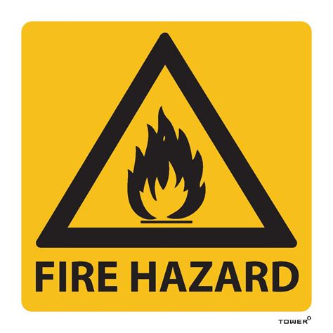 Tower ABS Fire Hazard Sign 190x190mm | Agrimark