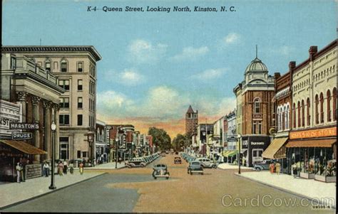 Queen Street, Looking North Kinston, NC Postcard