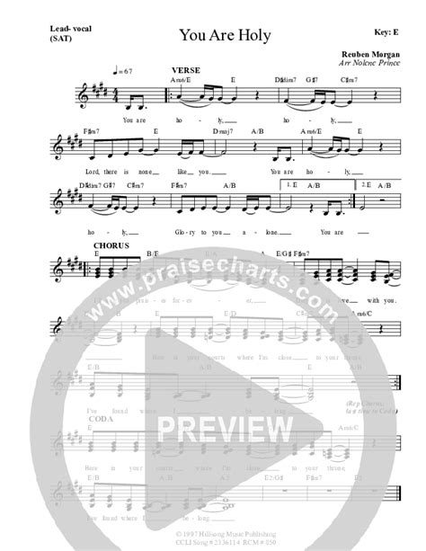 You Are Holy Chords PDF (Dennis Prince / Nolene Prince) - PraiseCharts