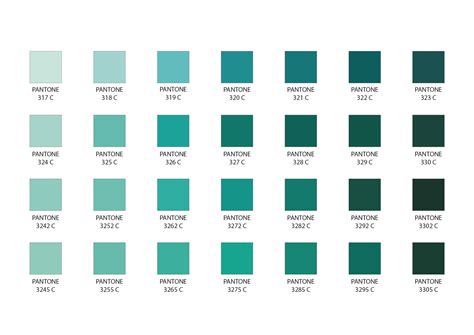 Pantone Color Chart Green