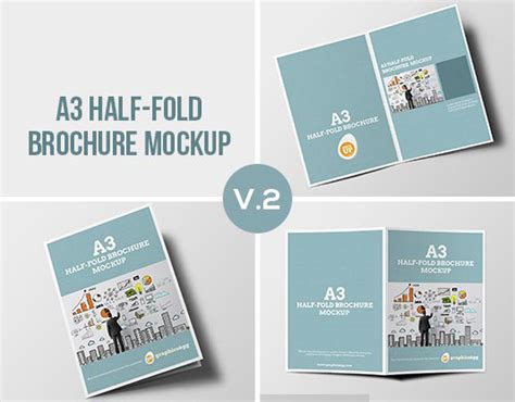 Free Half-fold Brochure Mockup | Mockuptree