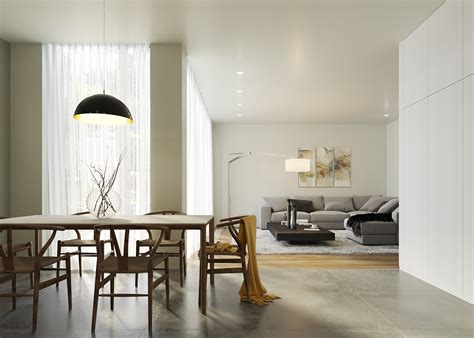 Interior of townhouse on Behance