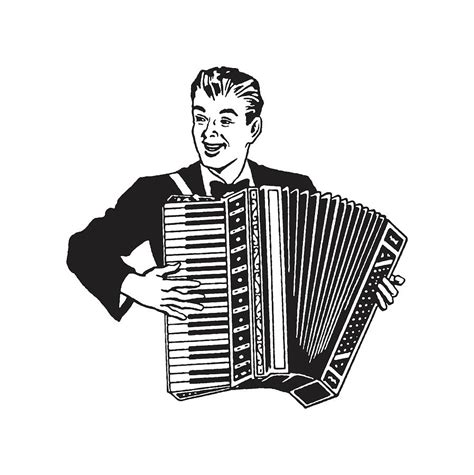 Man Playing Accordion #10 Drawing by CSA Images - Pixels