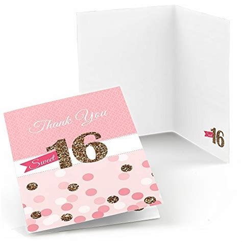 Sweet 16 - Birthday Party Thank You Cards (8 count) - Walmart.com - Walmart.com