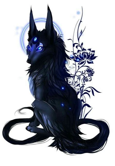 Midnight Wolf | Mythical creatures art, Animal art, Animal drawings