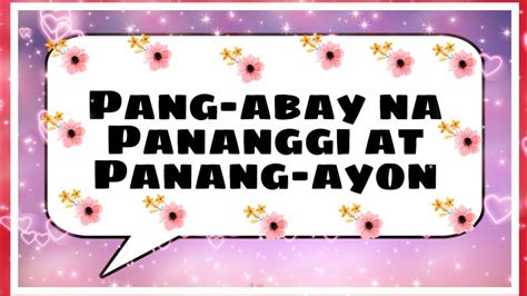 Pang Abay Na Panang Ayon At Pananggi Halimbawa