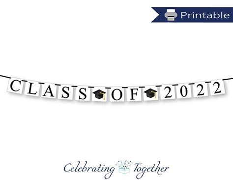 PRINTABLE Class of 2022 Banner DIY Graduation Party - Etsy