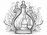 Potion Bottle Coloring Sheet  Page sketch template