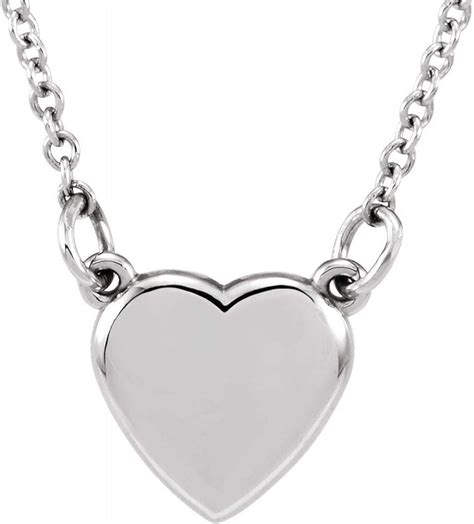 14ct White Gold Heart Necklace, 18": Amazon.co.uk: Jewellery