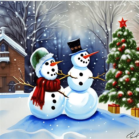 Snowman in a Winter Wonderland · Creative Fabrica