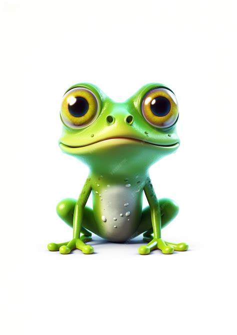 Premium AI Image | Cute happy frog sitting cartoon illustration in ...