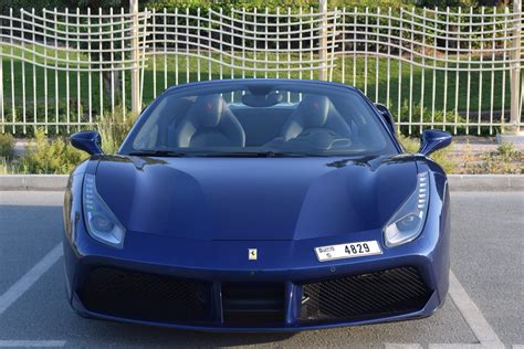 Rent Ferrari 488 Spider Blue in Dubai - Big Boss Luxury Car Rental