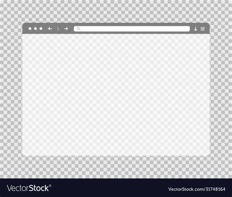 Transparent web browser window template Royalty Free Vector