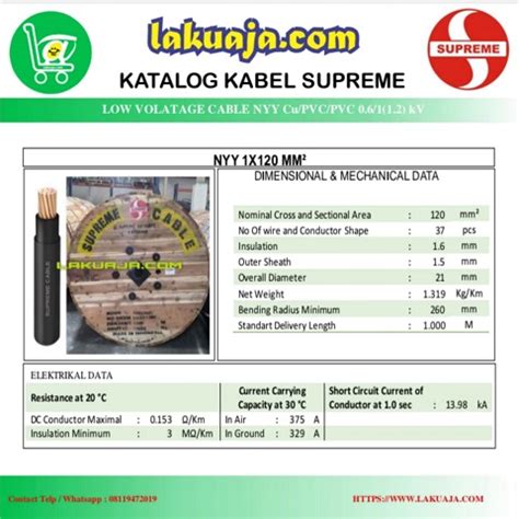 Kabel NYY 1x120 mm Supreme | Kabel Tanah - Lakuaja