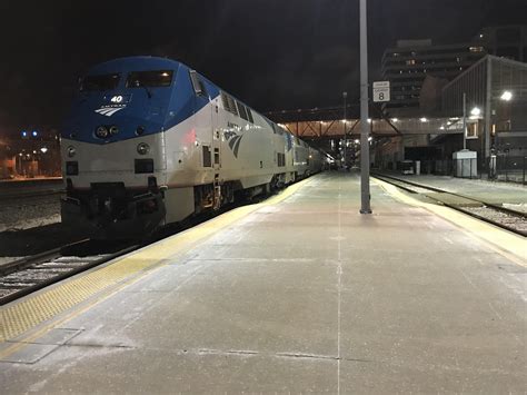 Amtrak train #3, Southwest Chief, stops at Kansas City, MO, en route to ...