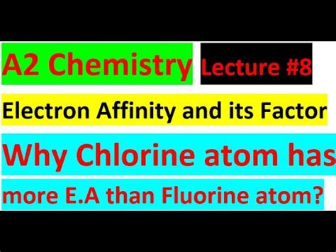 Electron Affinity and Its trend. Why Fluorine atom has less Electron Affinity than Chlorine atom ...