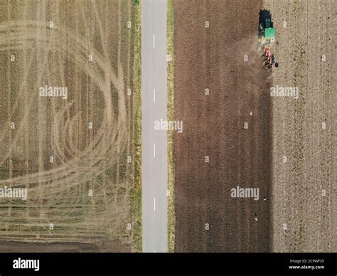 Agriculture concept - aerial view landscape Stock Photo - Alamy