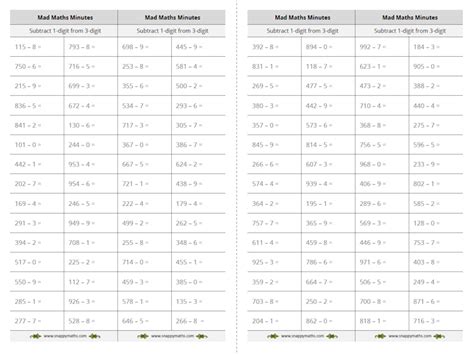 Addition and Subtraction (within 1000) Year 3 Worksheets - Snappy Maths