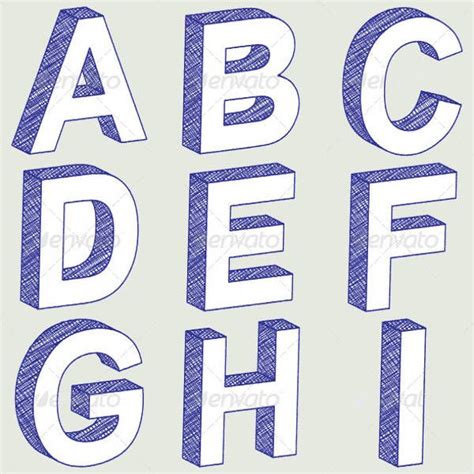 3d Drawing Letters | Lettering, Lettering alphabet, Alphabet letters to print