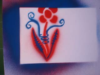 New stencil | A flower stencil I did on some scrap postcards… | Flickr