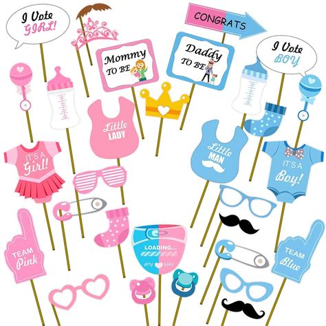 Buy Party PropzParty Propz Baby Shower Props - 29 Pcs, Baby Shower Decoration Items | Mom to Be ...