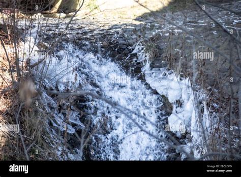 wild river in winter with spray Stock Photo - Alamy