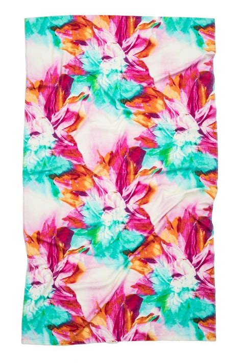 Floral Beach Towel | Colorful towel, Beach towel, Wave design