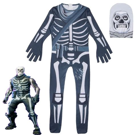 Children Halloween Roblox Skull Trooper Skeleton Cosplay Playing Clothing Ninjago Jumpsuit ...