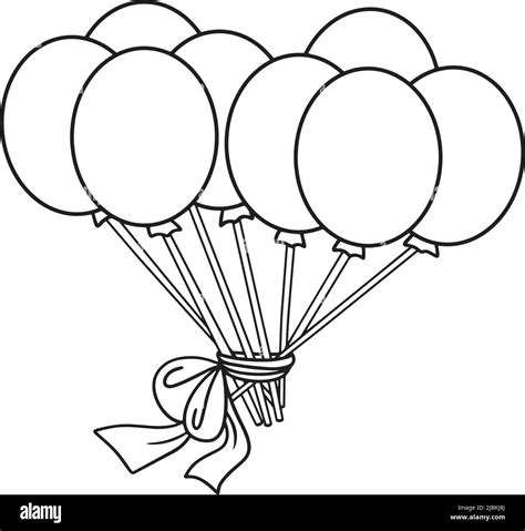 Coloring page balloons Black and White Stock Photos & Images - Alamy