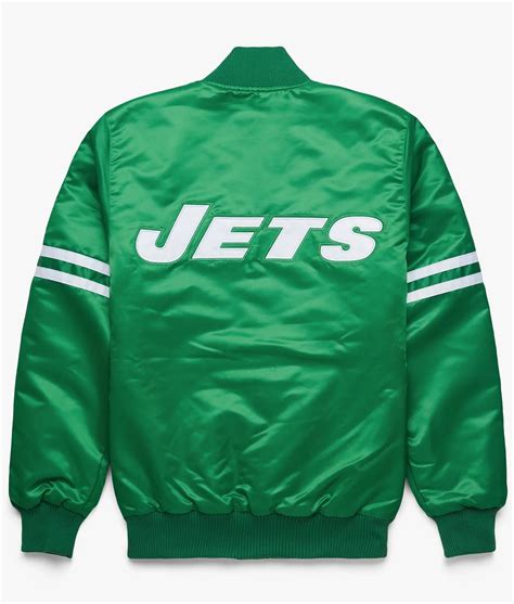 Starter Green Satin Striped New York Jets Jacket - Jackets Creator