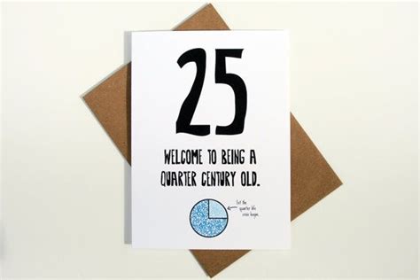 Funny 25th Birthday Card // 25th Birthday Card // Single Card ...