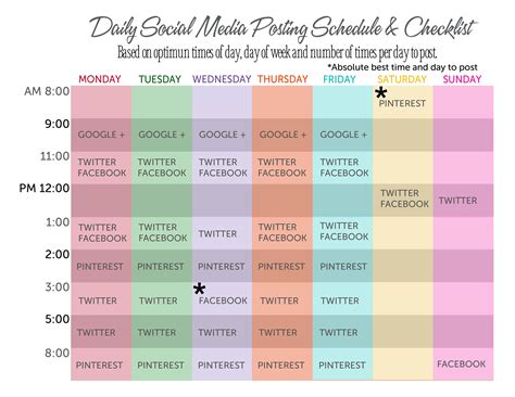 Printable Social Media Calendar