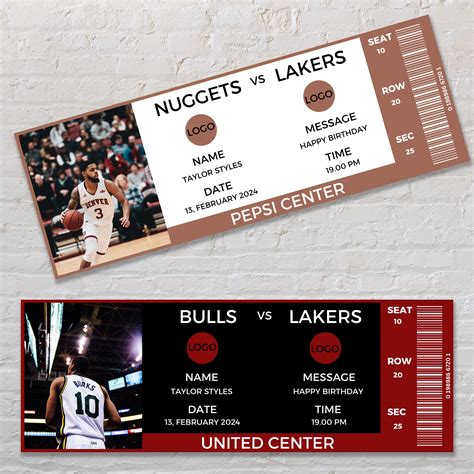 Custom Basketball Tickets Printable Basketball Tickets Canva Template ...