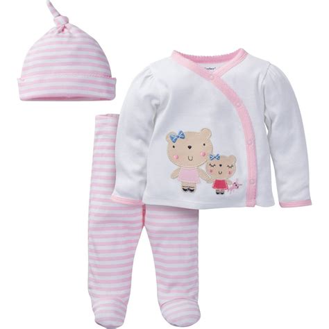 Gerber - Gerber Newborn Baby Girl Take-Me-Home Outfit Set, 3-Piece ...