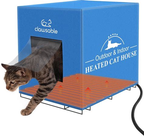 Amazon.com : Clawsable Indestructible Heated Cat House for Outdoor Cats in Winter, Extremely ...