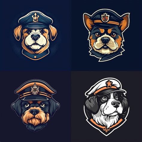 Premium AI Image | Captain dog mascot logo 7